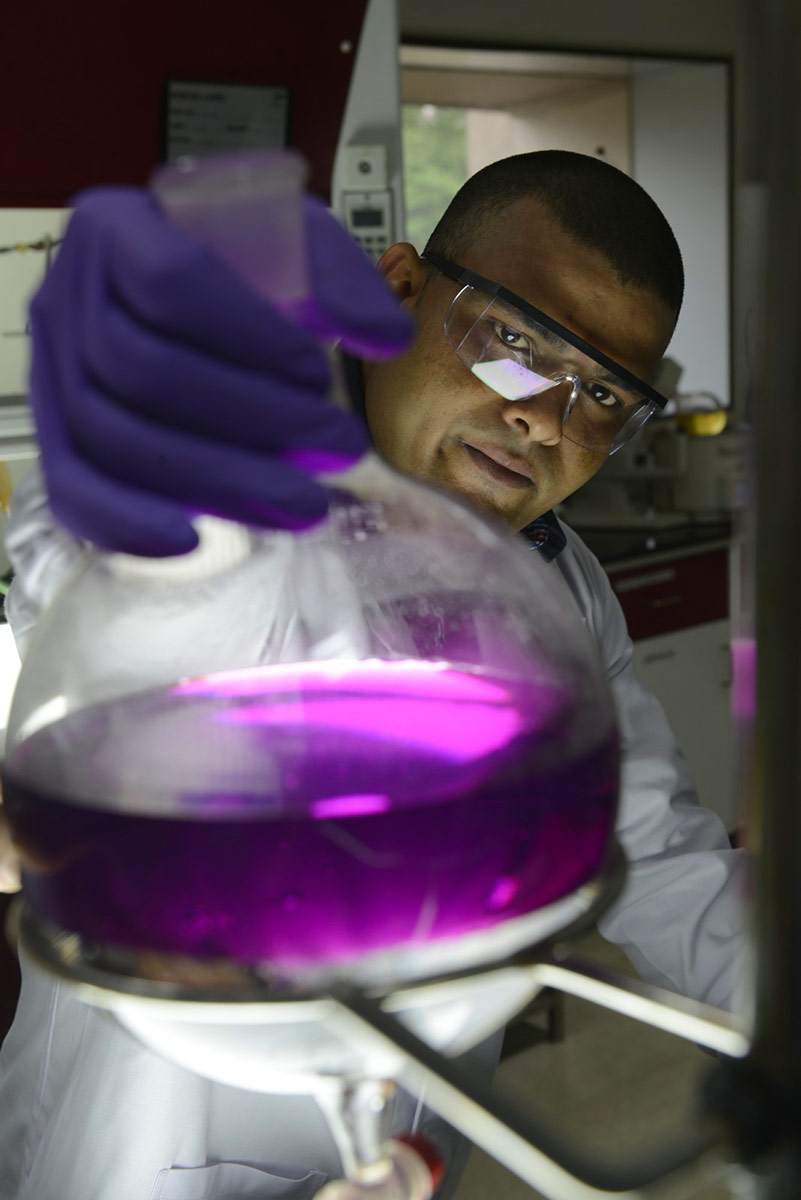 Analyst analyzing experiment